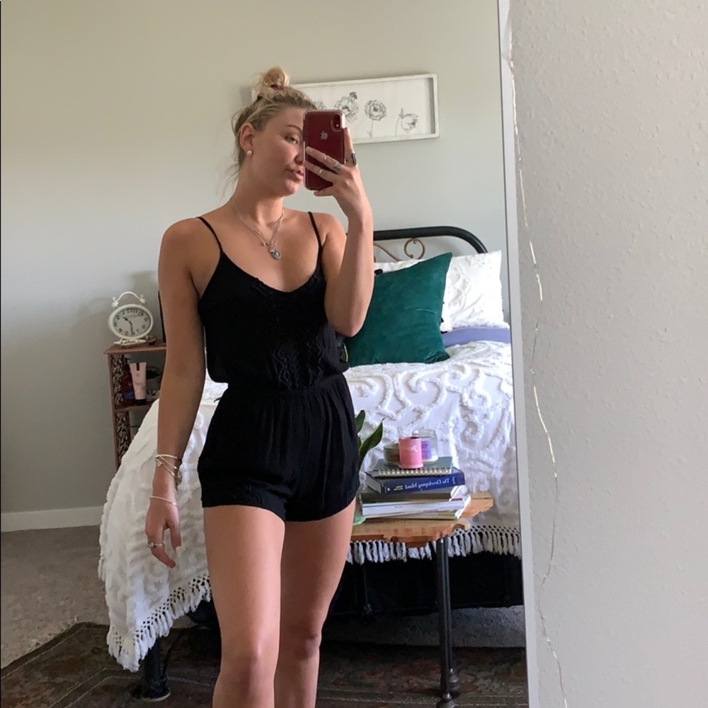 NWOT Black Open Back Rip Curl Romper